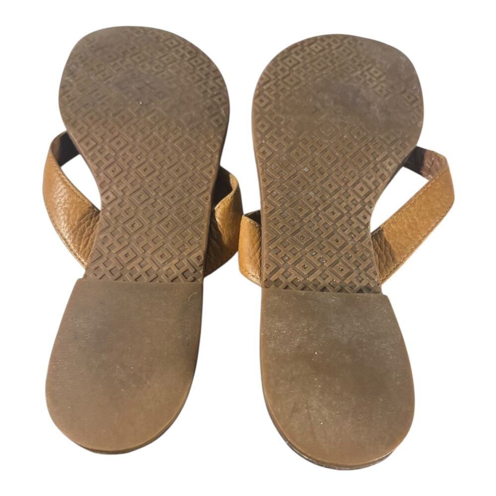 TORY BURCH Women’s Brown Leather Sandals Size 9 Thora Thong Flip Flops - Picture 8 of 8